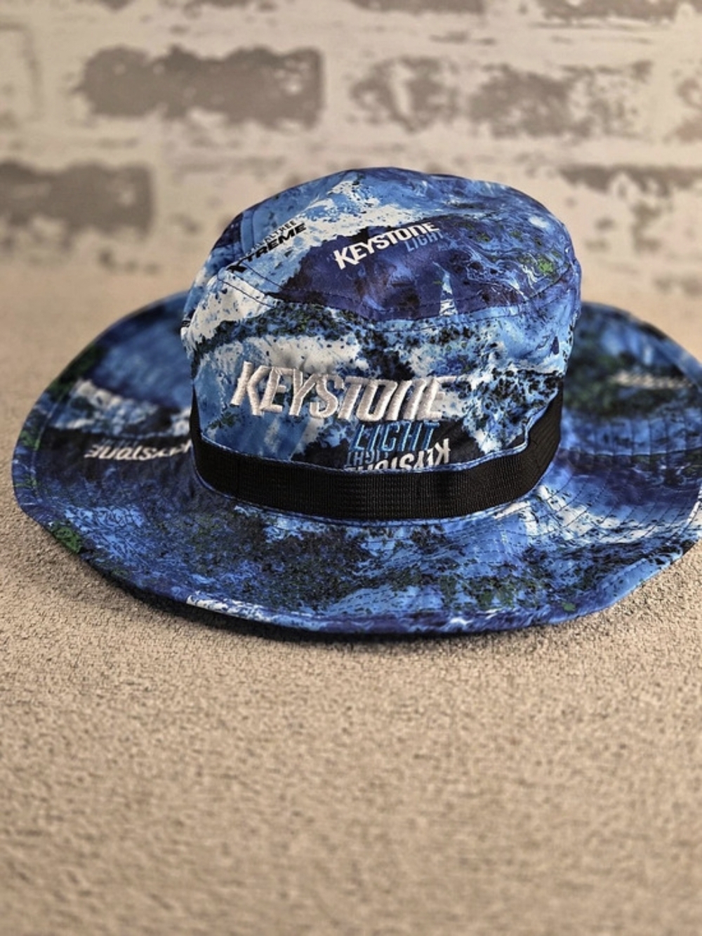 Keystone Light Bucket Hat Boonie Sun Shade Realtree Xtra Fishing Hunting Blue
